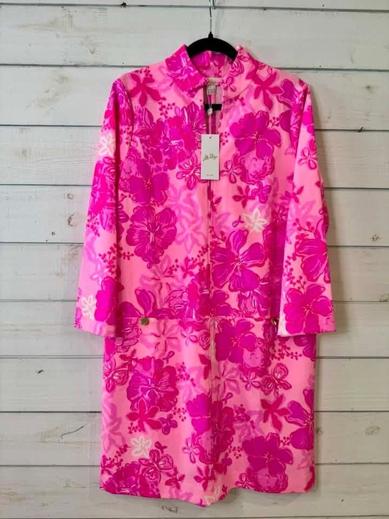 Lilly Pulitzer Dresses & Skirts - Lilly Pulitzer Pink Floral Knee-Length Coat